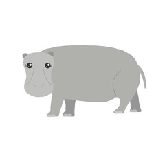 Vector illustration of a cute hippo.