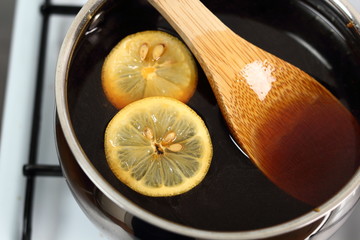 Syrup and Lemon Slices. Making Golden Syrup Series.