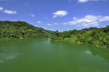 Obraz premium Scenic shot of Liyutan Dam Miaoli County