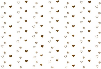 Light Orange vector template with doodle hearts.