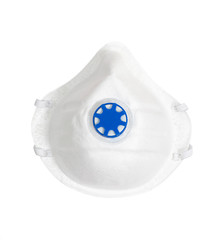 respirator with valve protects against dust isolated on a white background