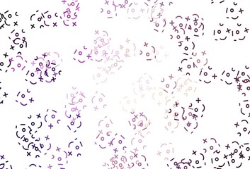 Light Purple, Pink vector pattern with Digit symbols.