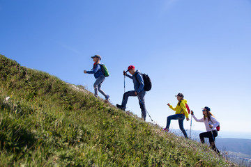 Family in a hike