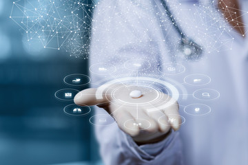 Concept of treatment using pharmaceutical drugs.