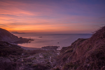 sunset on the basque coast, spain