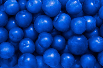 Blue fruit plums. Texture background of fresh blue plums.