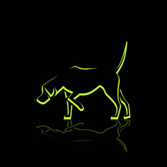 A dog as a pet. Illustration of a dog as a pet on a white background