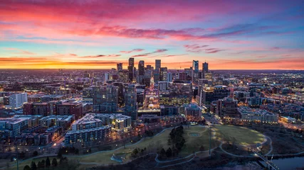 Foto op Canvas Downtown Denver, Colorado, USA Drone Skyline Aerial Panorama © Kevin Ruck