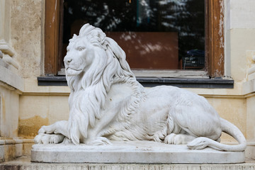 Lion Statue in Beylerbeyi Palace in Istanbul, Turkey