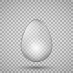 Transparent glass egg. Isolated vector illustration. Element for your design.