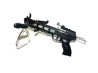 Sports black crossbow on a white background.