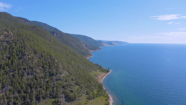 ProRes. Hills on the shore of the lake Baikal. Landscape.