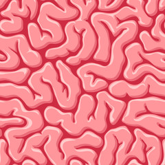 Seamless pattern with human or zombie brains 