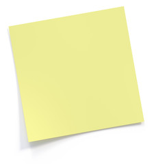 Yellow post it note 3d rendering - obrazy, fototapety, plakaty