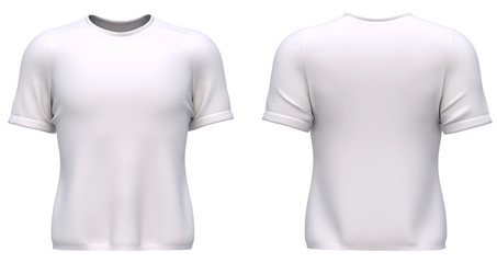 Blank tshirt on white background 3d rendering