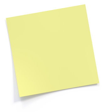Yellow post it note 3d rendering