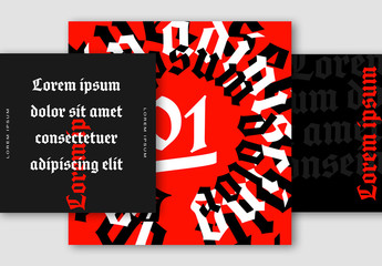 Red and Black Social Media Post Layout Set with Bold Typography