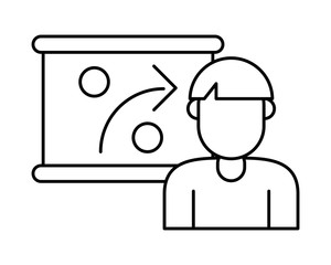 american football sport player character with paperboard