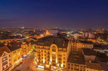 Night European city views from a height
