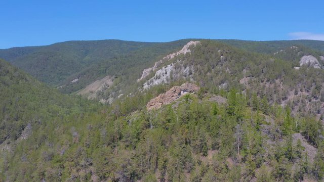 ProRes. Hills on the shore of the lake Baikal. Landscape.