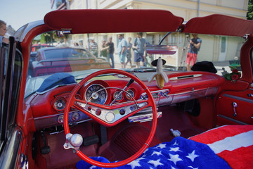 Classic American Car on South Beach, Miami.