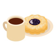 Coffee time icon. Isometric illustration of coffee time vector icon for web