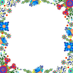 Floral ukrainian vector image. Flower in the style of Petrykivka painting. Isolated element for design..