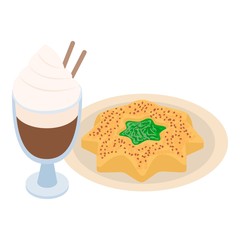 Warming dessert icon. Isometric illustration of warming dessert vector icon for web