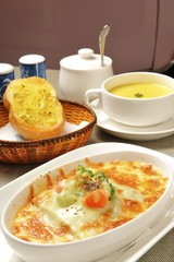 The portrait of food casserole