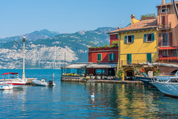 Fototapeta na wymiar Malcesine, beautiful little town on Lake Garda. Veneto, Province of Verona, Italy.