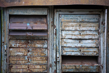 old soviet mail box. Abandoned mailbox. The extinction of Russia