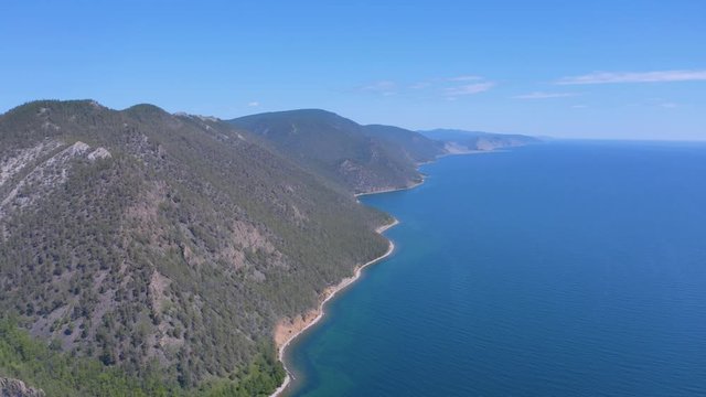 ProRes. Hills on the shore of the lake Baikal. Landscape.