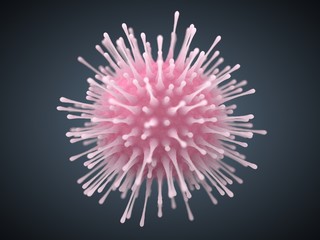 pink colored 3d virus illustration