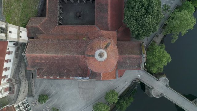 Amarante drone aerial view in Portugal at sunrise