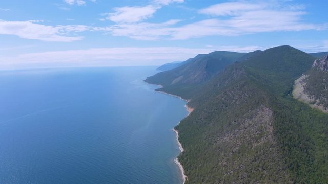 ProRes. Hills on the shore of the lake Baikal. Landscape.