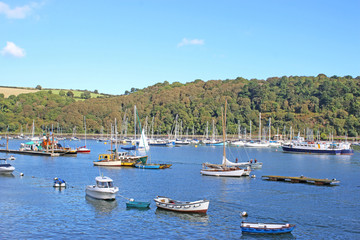 Fototapeta na wymiar Boats on the River Dart, Devon