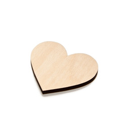Wooden heart on white background