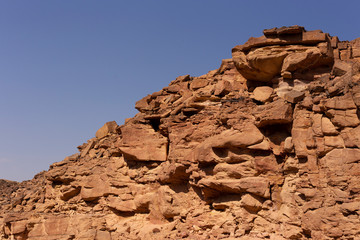 Fototapeta na wymiar Coloured Canyon is a rock formation on Sinai peninsula. Sights of Nuweiba, Egypt.