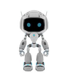 Robotic creature with antennas, 3d illustration in front