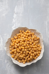 boiled chick-pea in beautiful white bowl