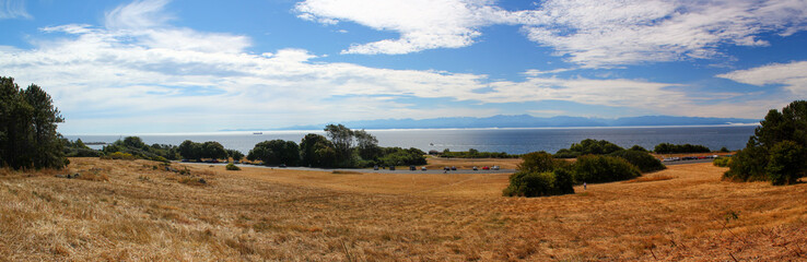 View from Hill to the sea in Autumn