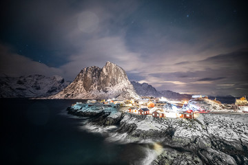 Hamnoy by night, Lofoten Island, Norway
