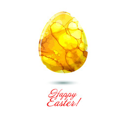 Watercolor egg. Happy Easter. Mixed media. Vector illustration