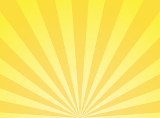 Sunlight rays horizontal background. Yellow color burst horizontal background.