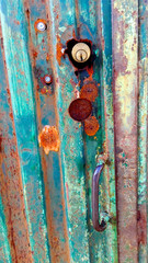 detail of old metal door