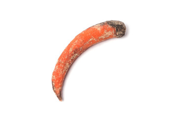 rotten carrots on a white background