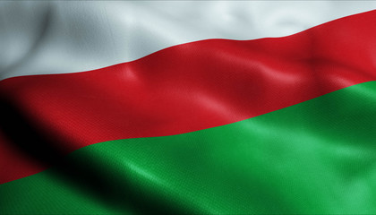 3D Waving Colombia City Flag of Rioblanco Closeup View