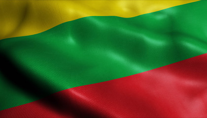 3D Waving Colombia City Flag of Pijao Closeup View