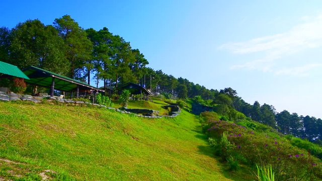 4K video of mountain view at Doi Chang Mub base, Chiang Rai province.