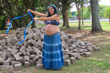 pregnant woman in park